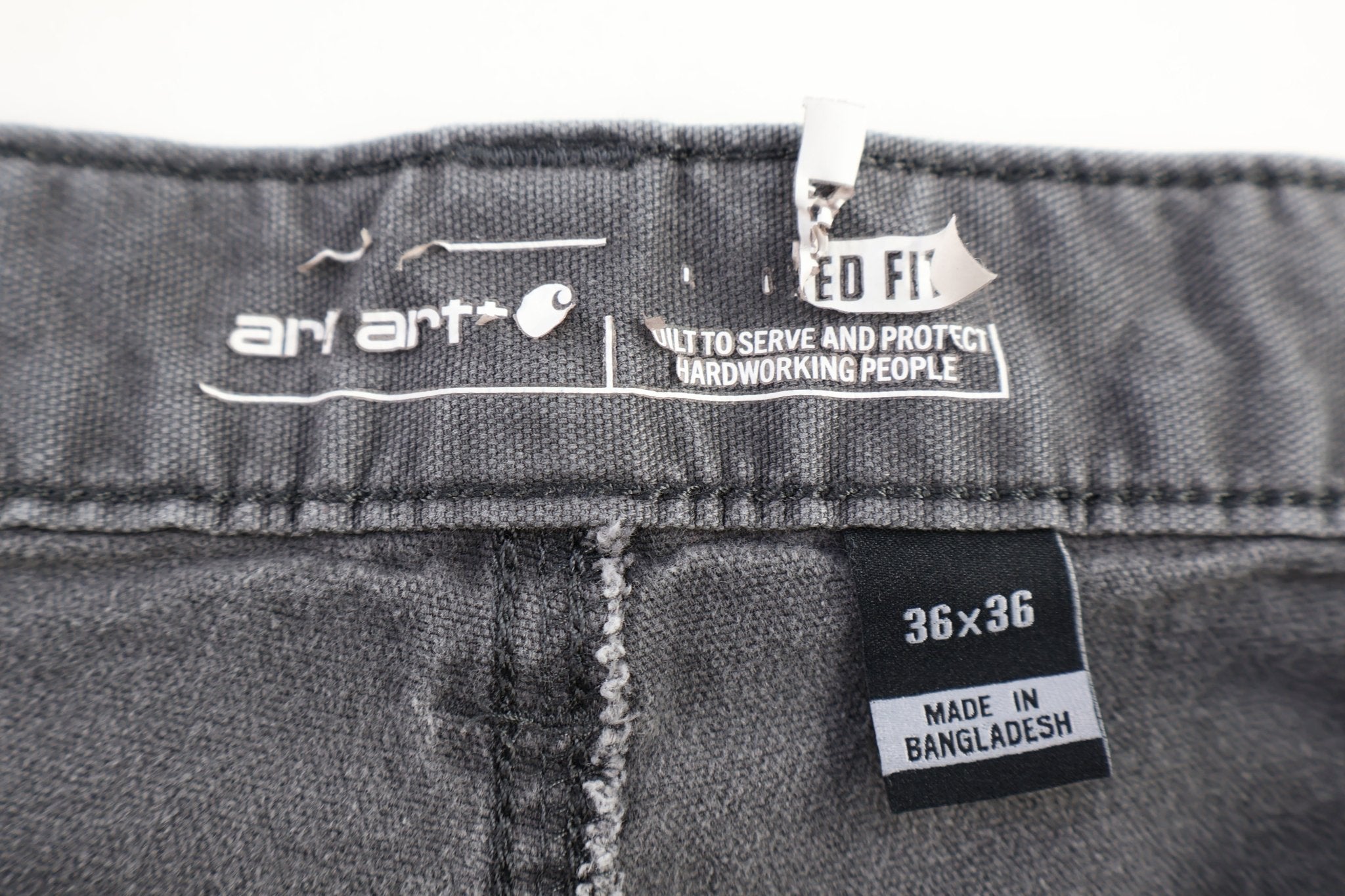 Carhartt Logo Patch Grey Double Knee Pants - Pants - Thrifted Threads