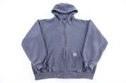 Carhartt Logo Patch Grey Full Zip Jacket - Jacket - Thrifted Threads