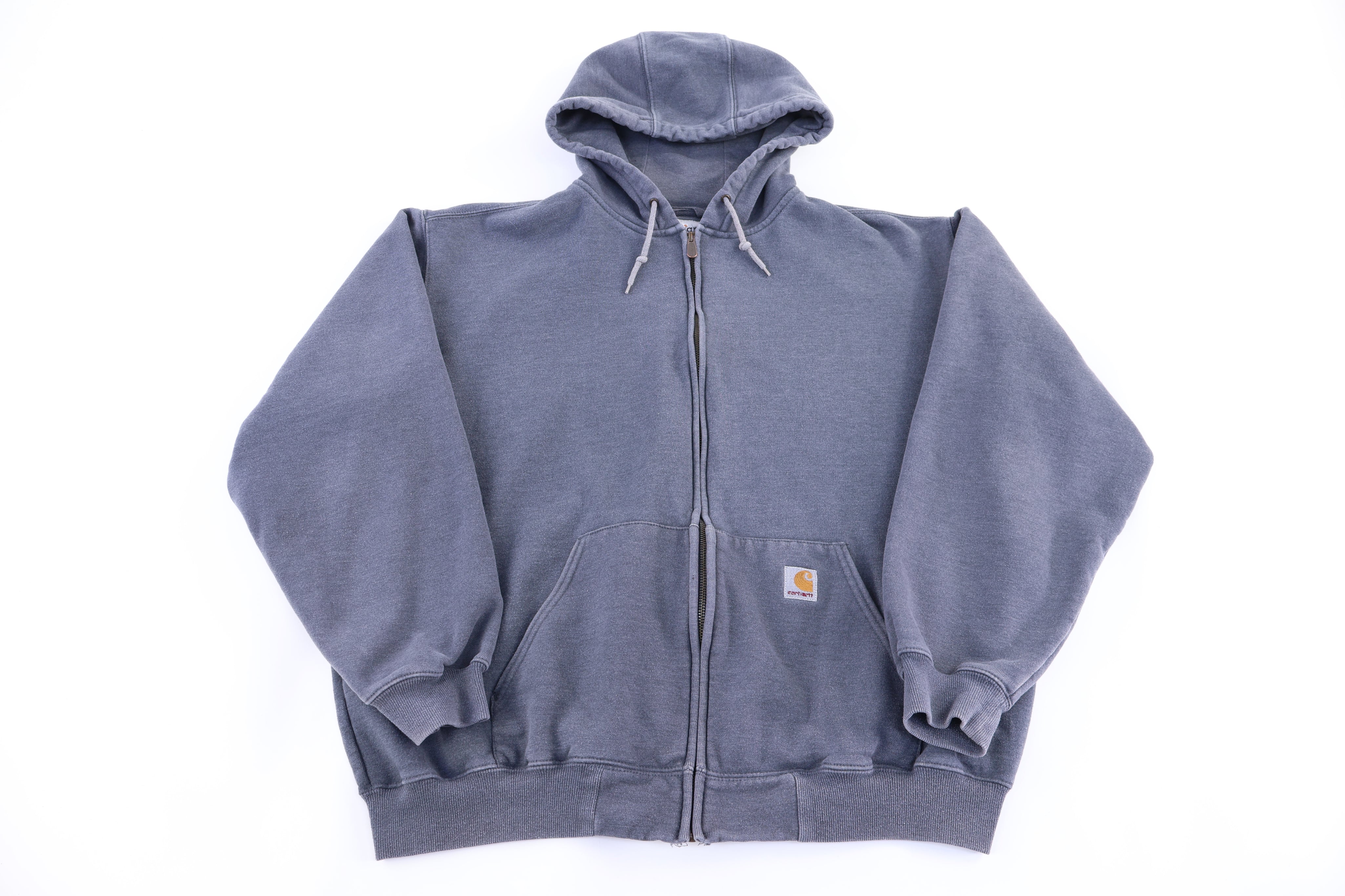 Carhartt Logo Patch Grey Full Zip Jacket - Jacket - Thrifted Threads