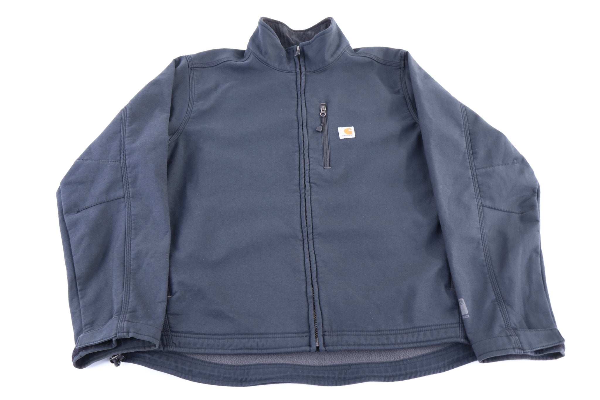 Carhartt Logo Patch Grey Full Zip Jacket - Jacket - Thrifted Threads