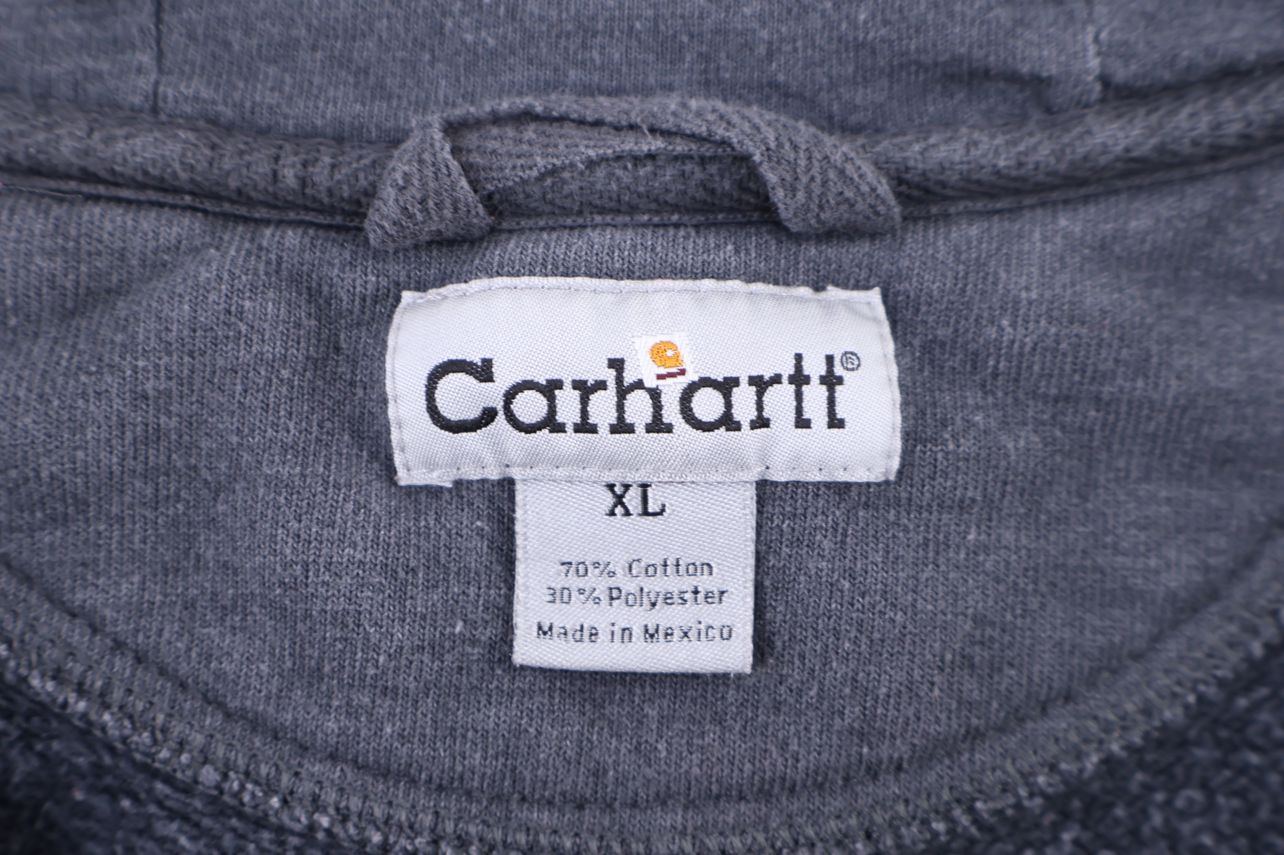 Carhartt Logo Patch Grey Full Zip Jacket - Jacket - Thrifted Threads