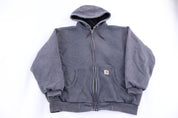 Carhartt Logo Patch Grey Full Zip Jacket - Jacket - Thrifted Threads