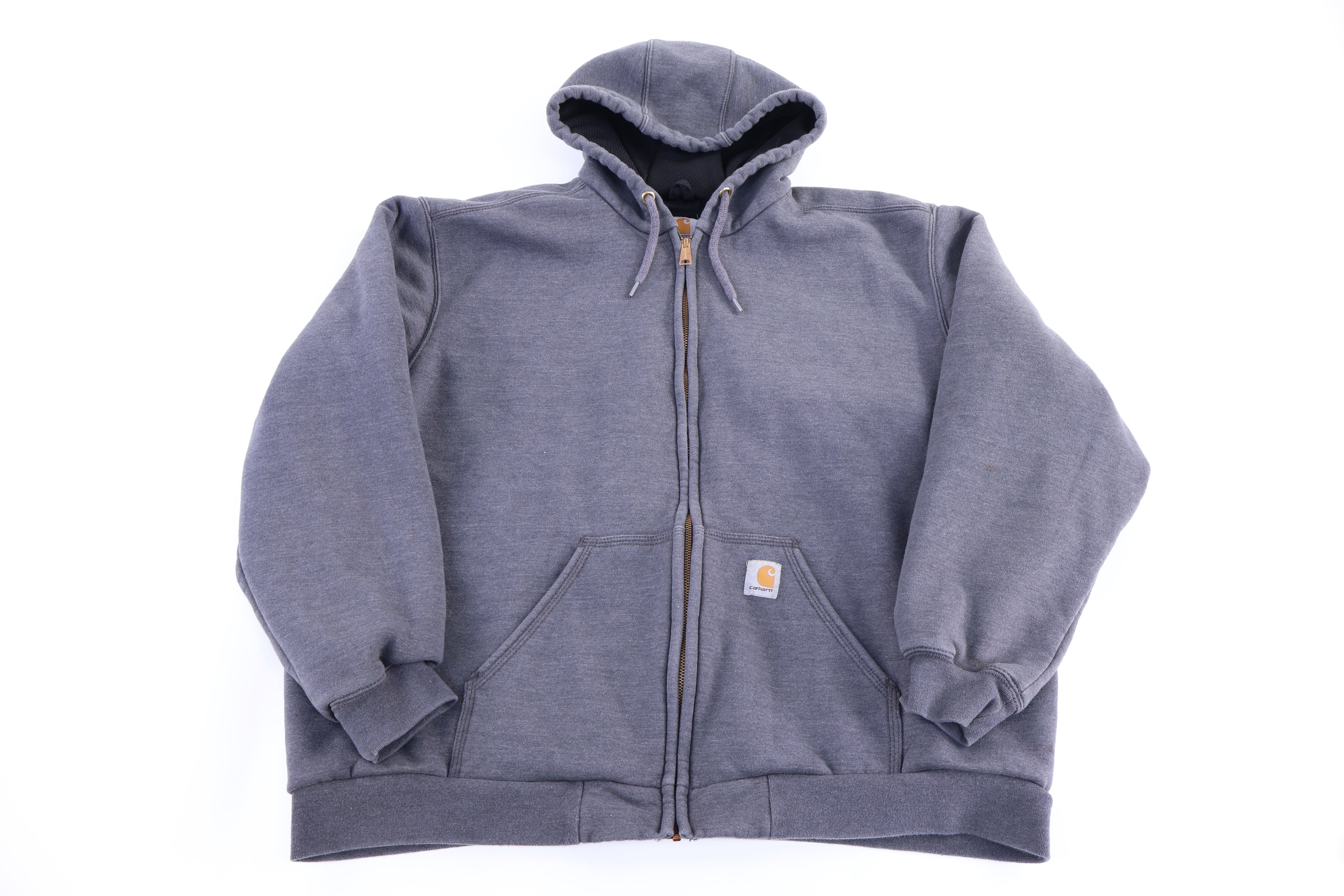 Carhartt Logo Patch Grey Full Zip Jacket - Jacket - Thrifted Threads