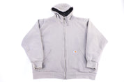 Carhartt Logo Patch Grey Full Zip Jacket - Jacket - Thrifted Threads