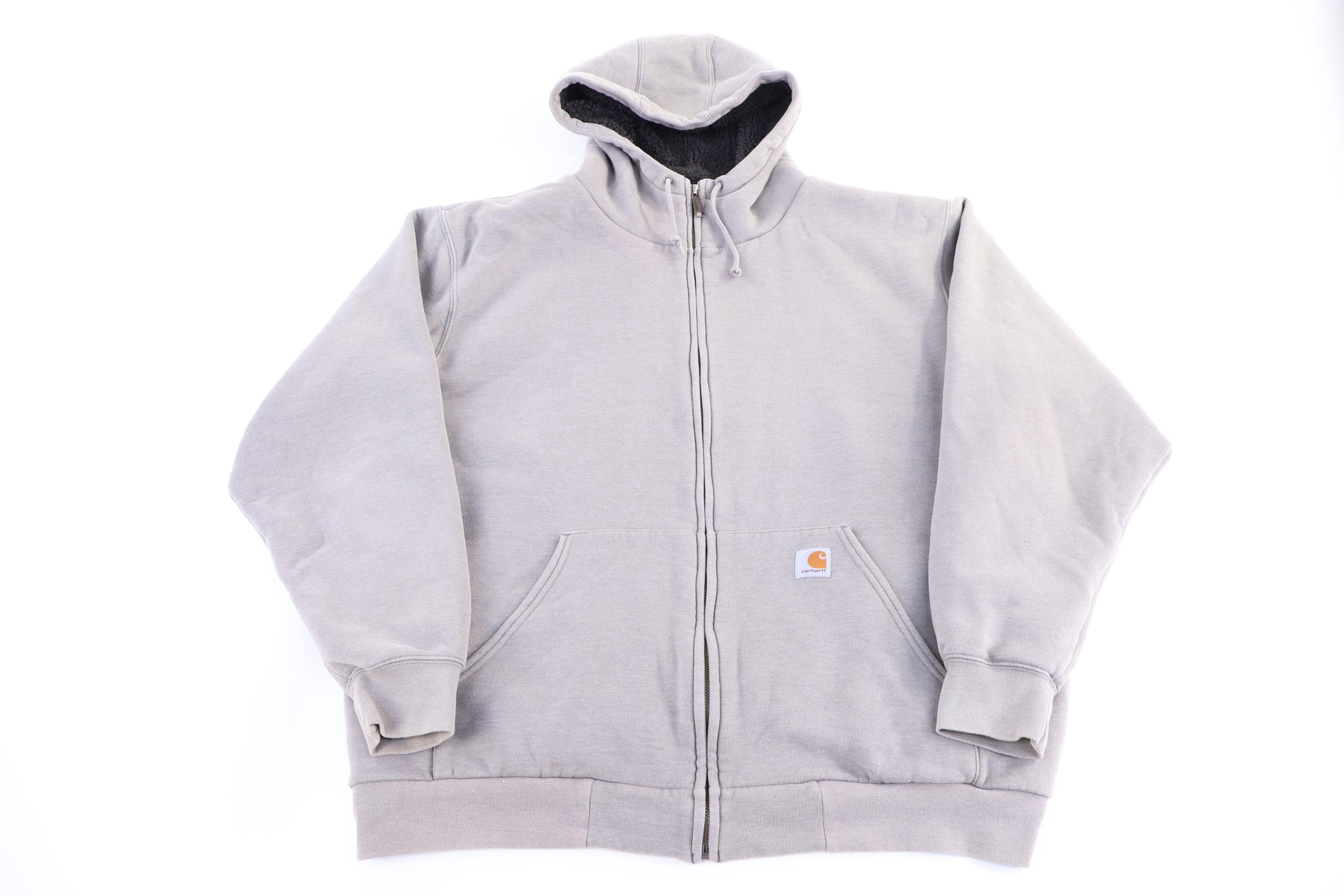 Carhartt Logo Patch Grey Full Zip Jacket - Jacket - Thrifted Threads