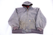 Carhartt Logo Patch Grey Full Zip Jacket - Jacket - Thrifted Threads
