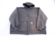 Carhartt Logo Patch Grey Full Zip Jacket - Jacket - Thrifted Threads
