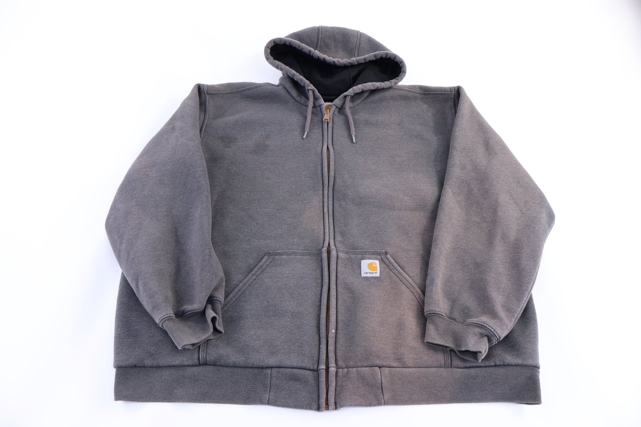 Carhartt Logo Patch Grey Full Zip Jacket - Jacket - Thrifted Threads
