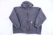 Carhartt Logo Patch Grey Full Zip Jacket - Jacket - Thrifted Threads