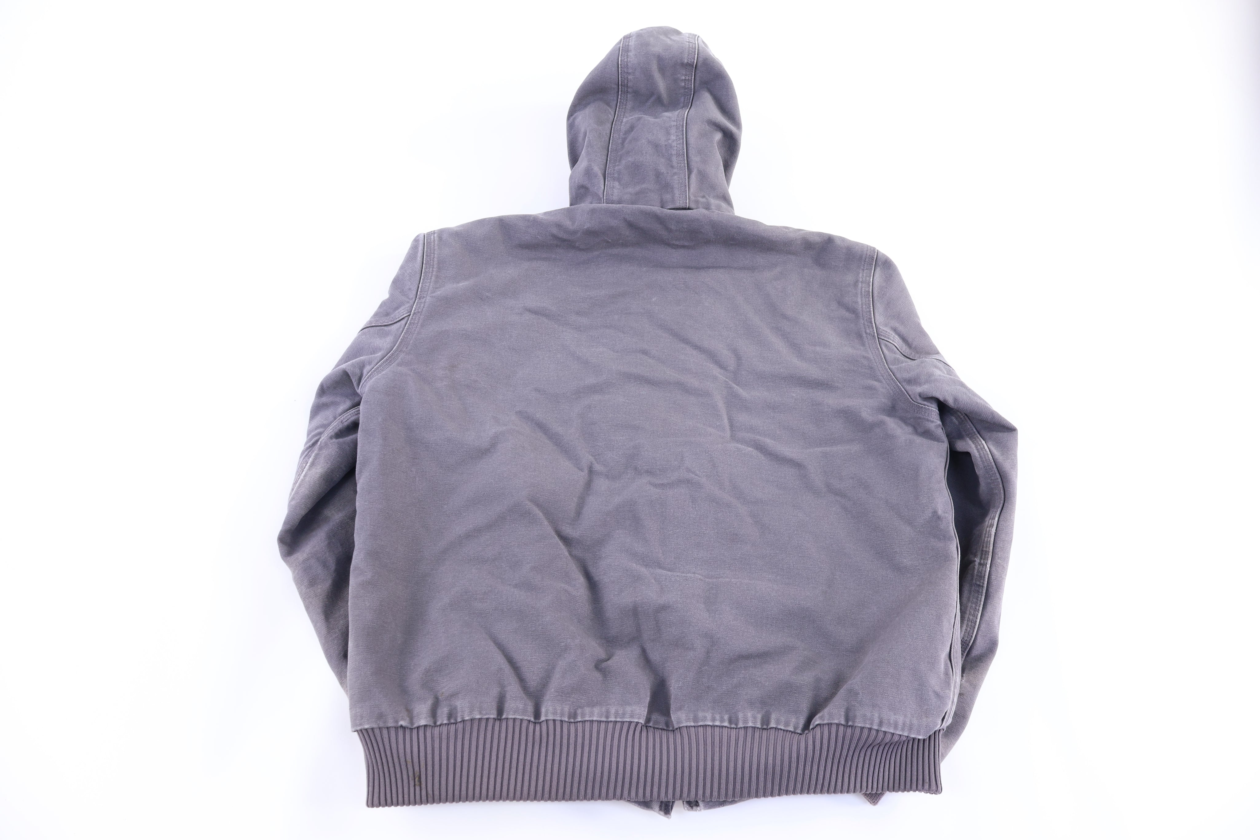 Carhartt Logo Patch Grey Full Zip Jacket - jacket - Thrifted Threads