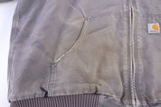 Carhartt Logo Patch Grey Full Zip Jacket - Jacket - Thrifted Threads
