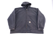 Carhartt Logo Patch Grey Full Zip Jacket - Jacket - Thrifted Threads
