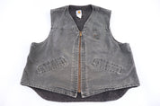 Carhartt Logo Patch Grey Full Zip Vest - Vest - Thrifted Threads