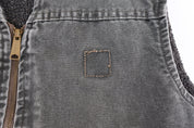 Carhartt Logo Patch Grey Full Zip Vest - Vest - Thrifted Threads
