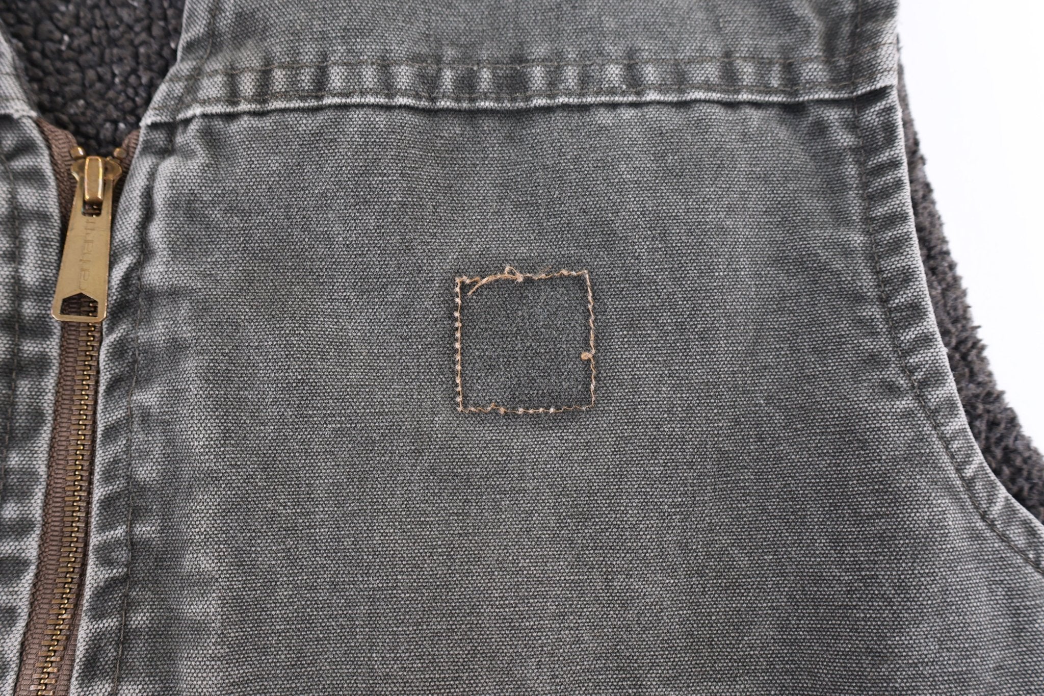 Carhartt Logo Patch Grey Full Zip Vest - Vest - Thrifted Threads