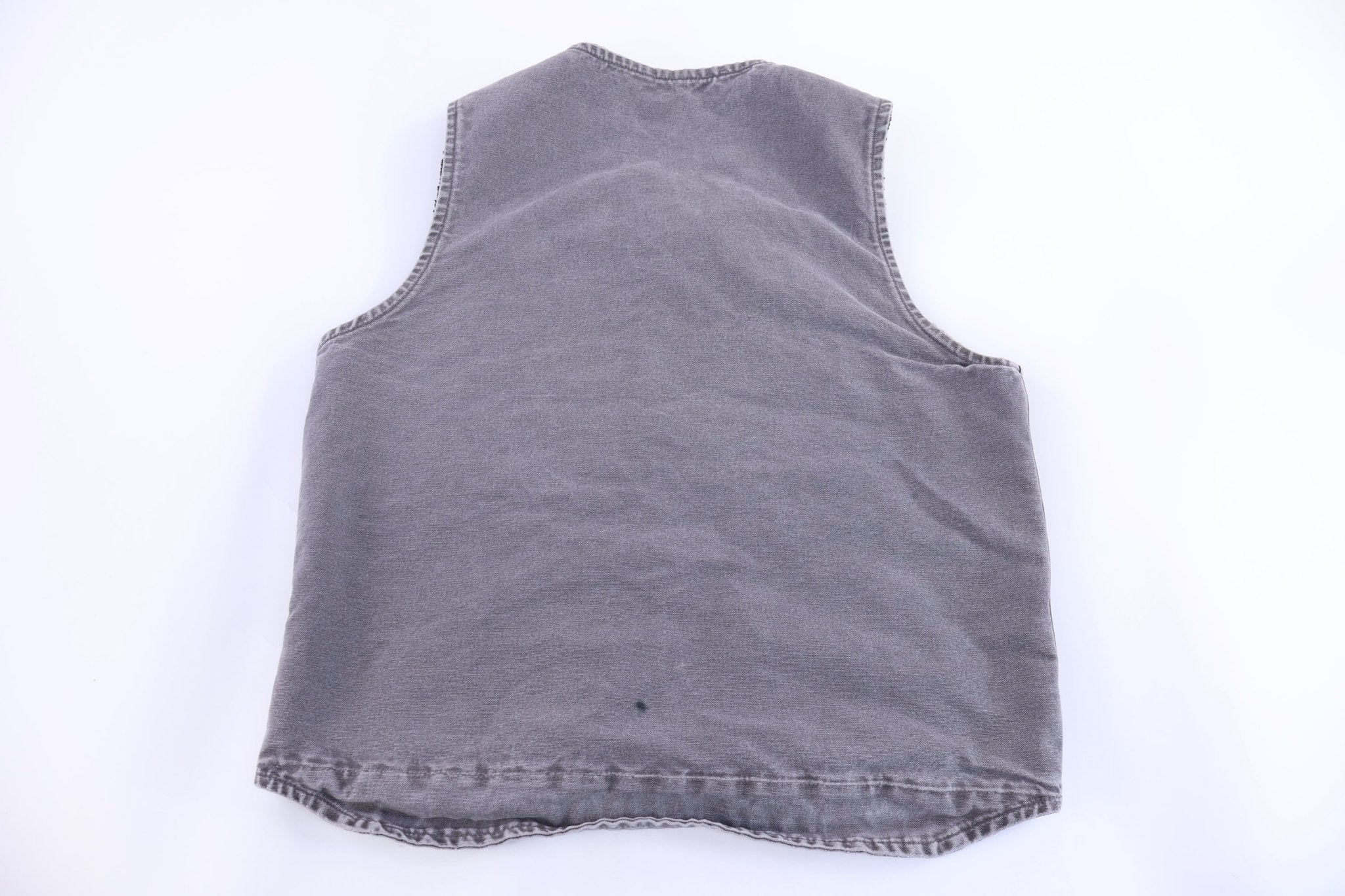 Carhartt Logo Patch Grey Full Zip Vest - Vest - Thrifted Threads