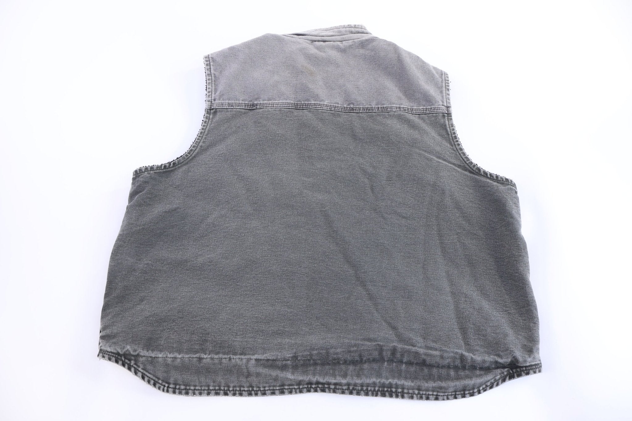 Carhartt Logo Patch Grey Full Zip Vest - Vest - Thrifted Threads