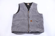 Carhartt Logo Patch Grey Full Zip Vest - Vest - Thrifted Threads