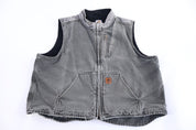 Carhartt Logo Patch Grey Full Zip Vest - Vest - Thrifted Threads