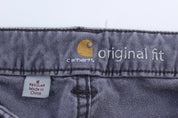 Carhartt Logo Patch Grey Original Fit Pants - Pants - Thrifted Threads