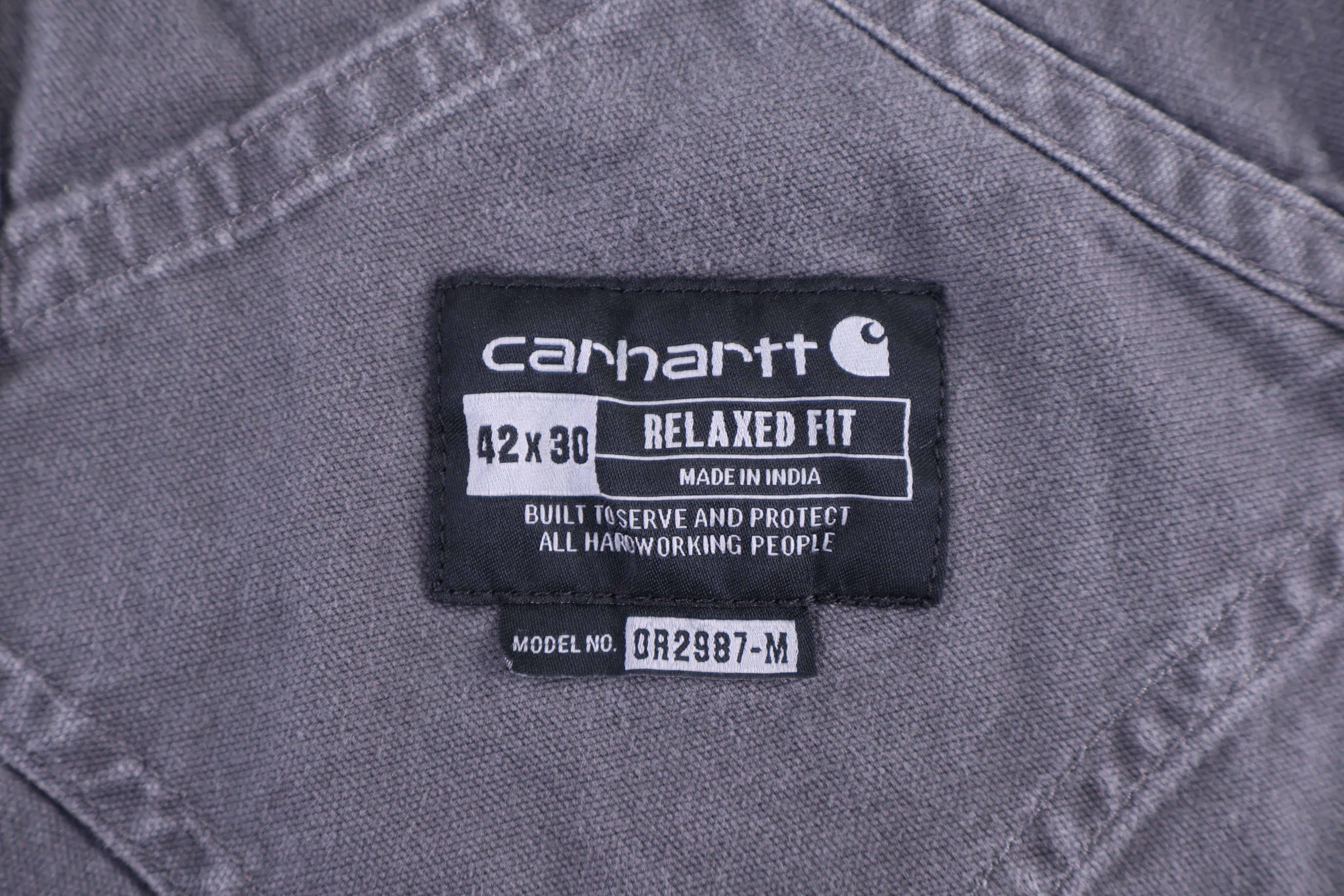 Carhartt Logo Patch Grey Overalls - Overalls - Thrifted Threads