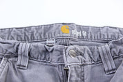 Carhartt Logo Patch Grey Pants - ThriftedThreads.com