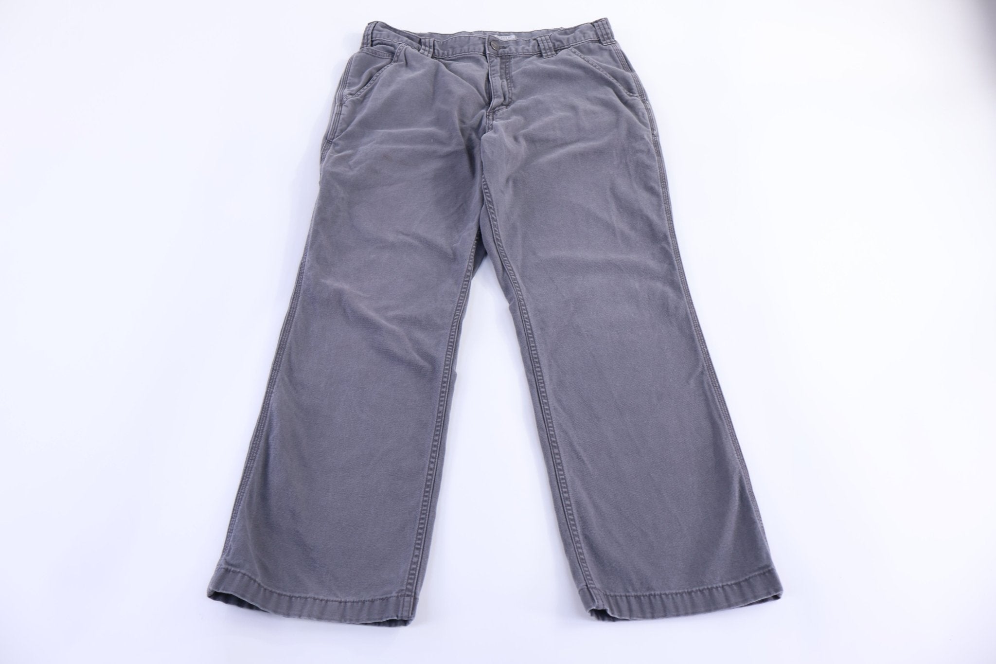 Carhartt Logo Patch Grey Pants - Pants - Thrifted Threads