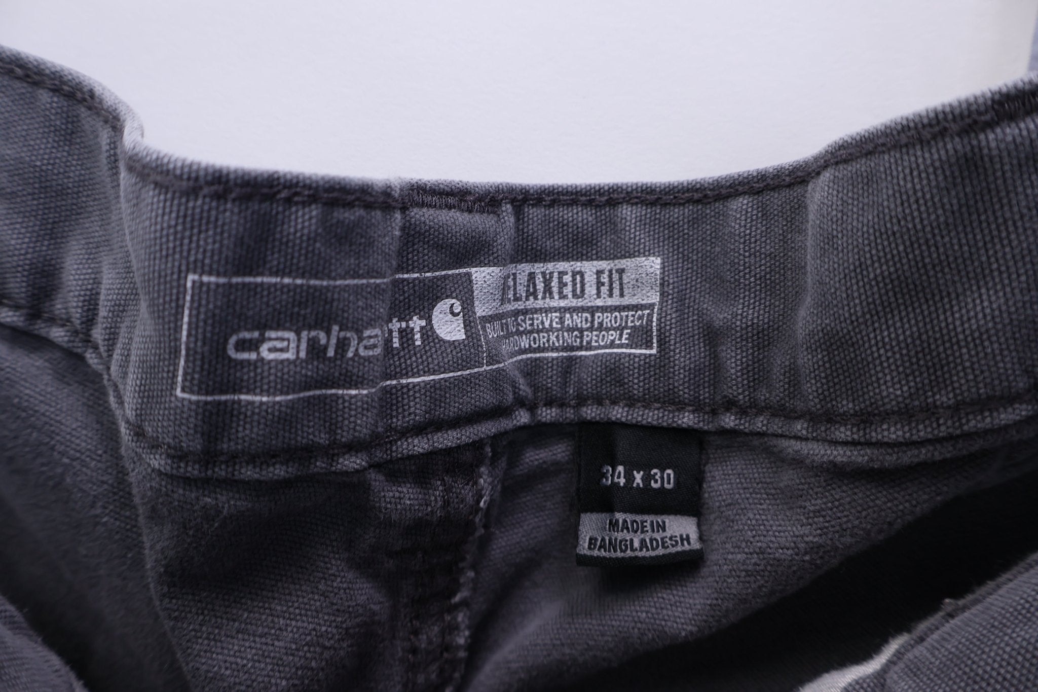 Carhartt Logo Patch Grey Pants - Pants - Thrifted Threads