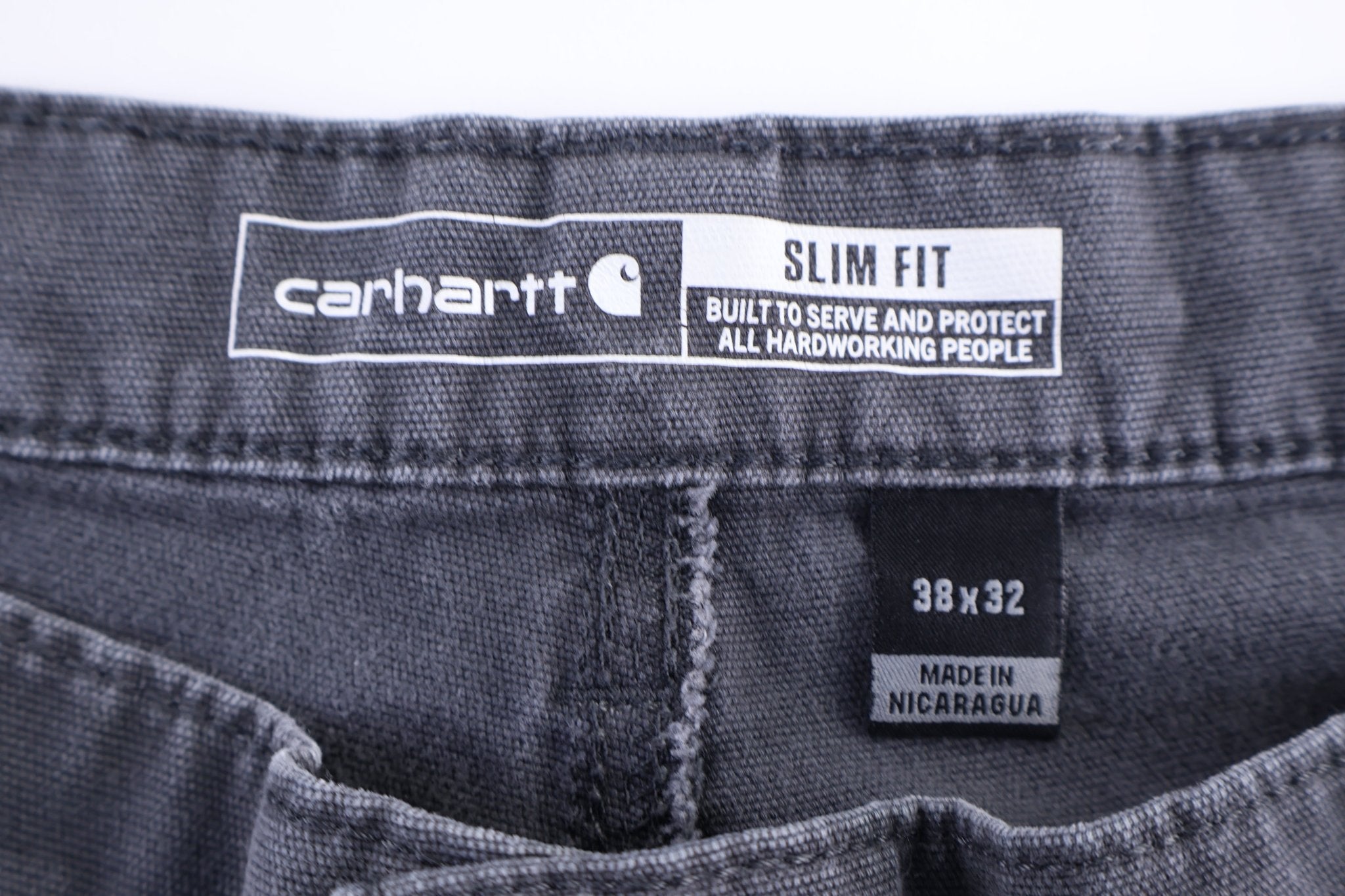 Carhartt Logo Patch Grey Pants - Pants - Thrifted Threads