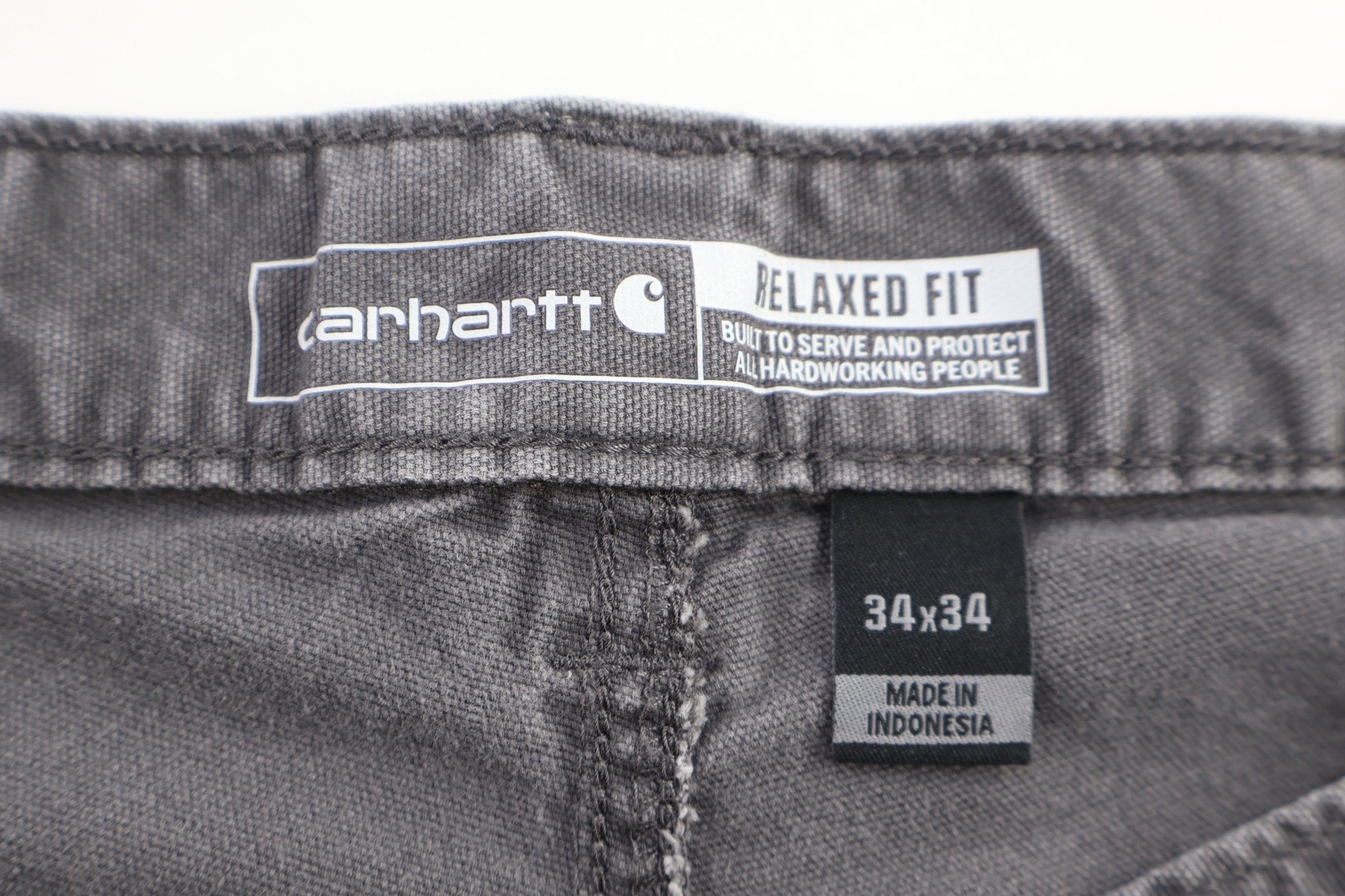 Carhartt Logo Patch Grey Pants - Pants - Thrifted Threads