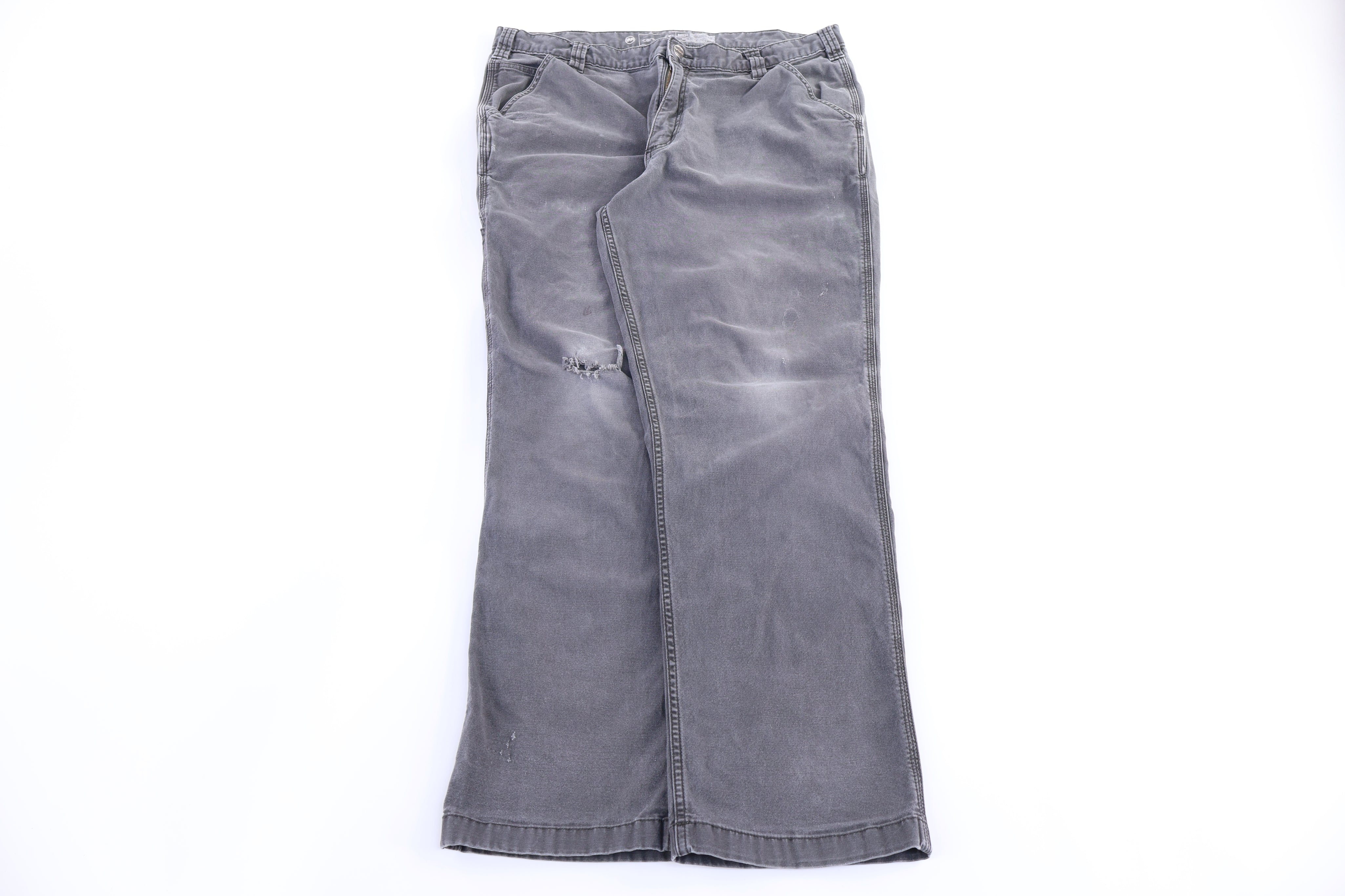 Carhartt Logo Patch Grey Pants - Pants - Thrifted Threads