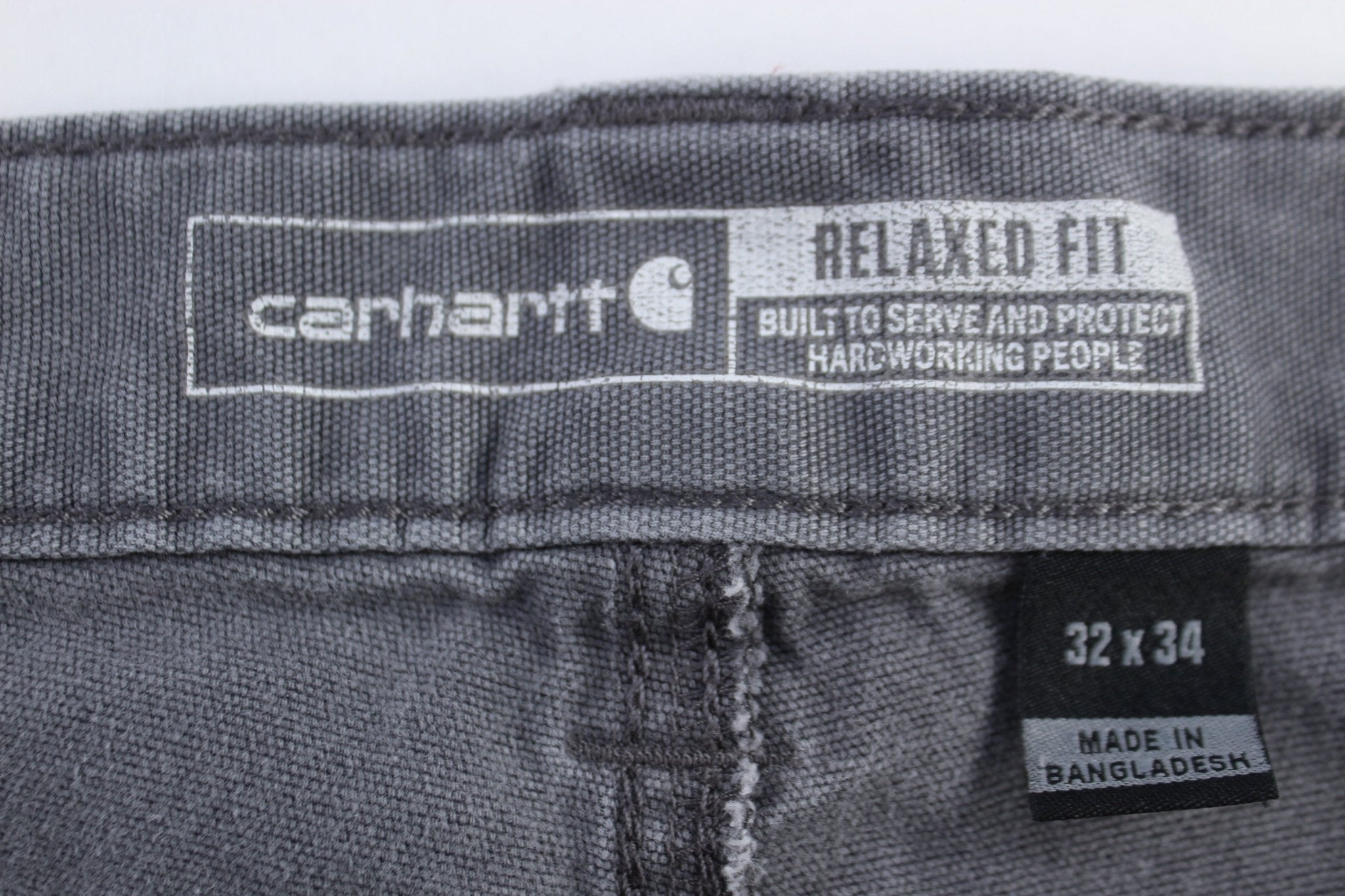 Carhartt Logo Patch Grey Pants - Pants - Thrifted Threads
