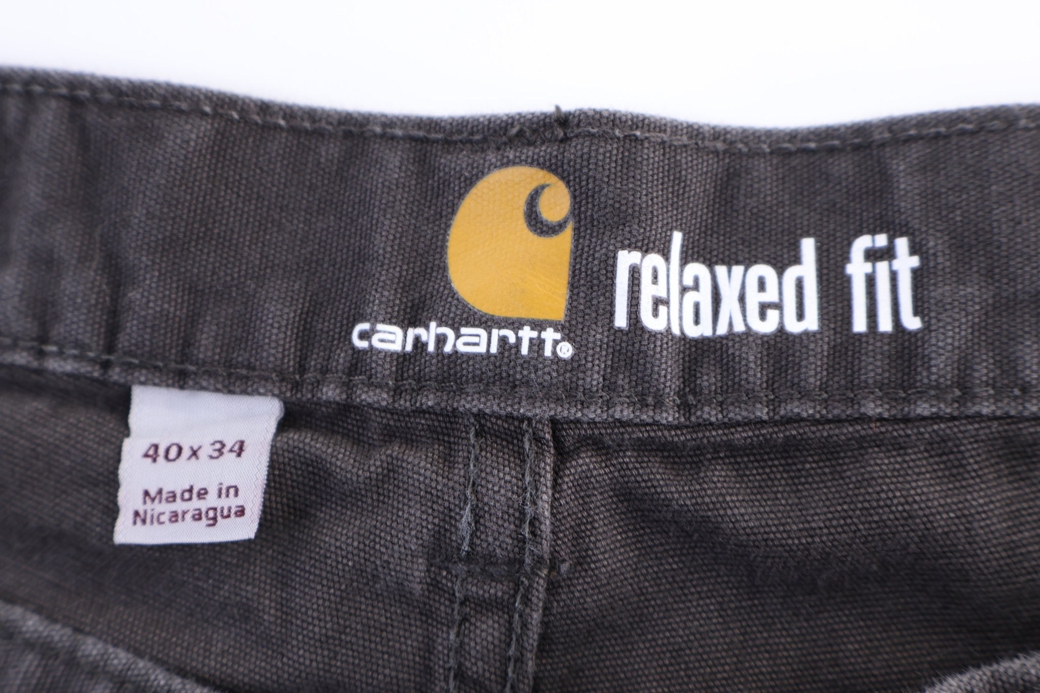 Carhartt Logo Patch Grey Pants - pants - Thrifted Threads