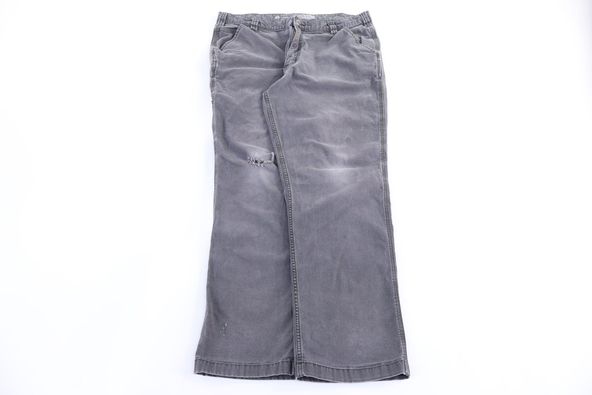Carhartt Logo Patch Grey Pants - Pants - Thrifted Threads