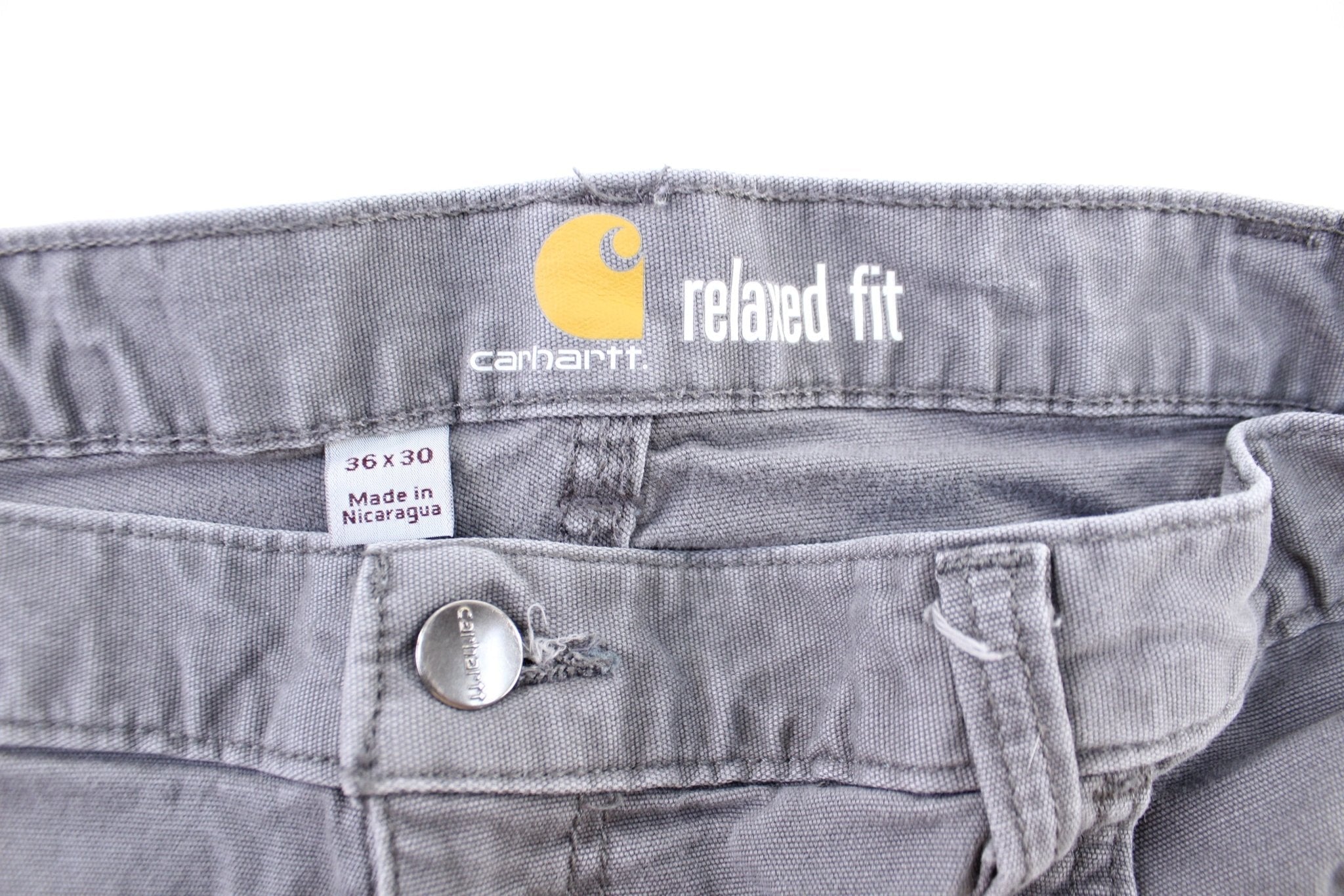 Carhartt Logo Patch Grey Pants - Pants/Shorts - Thrifted Threads