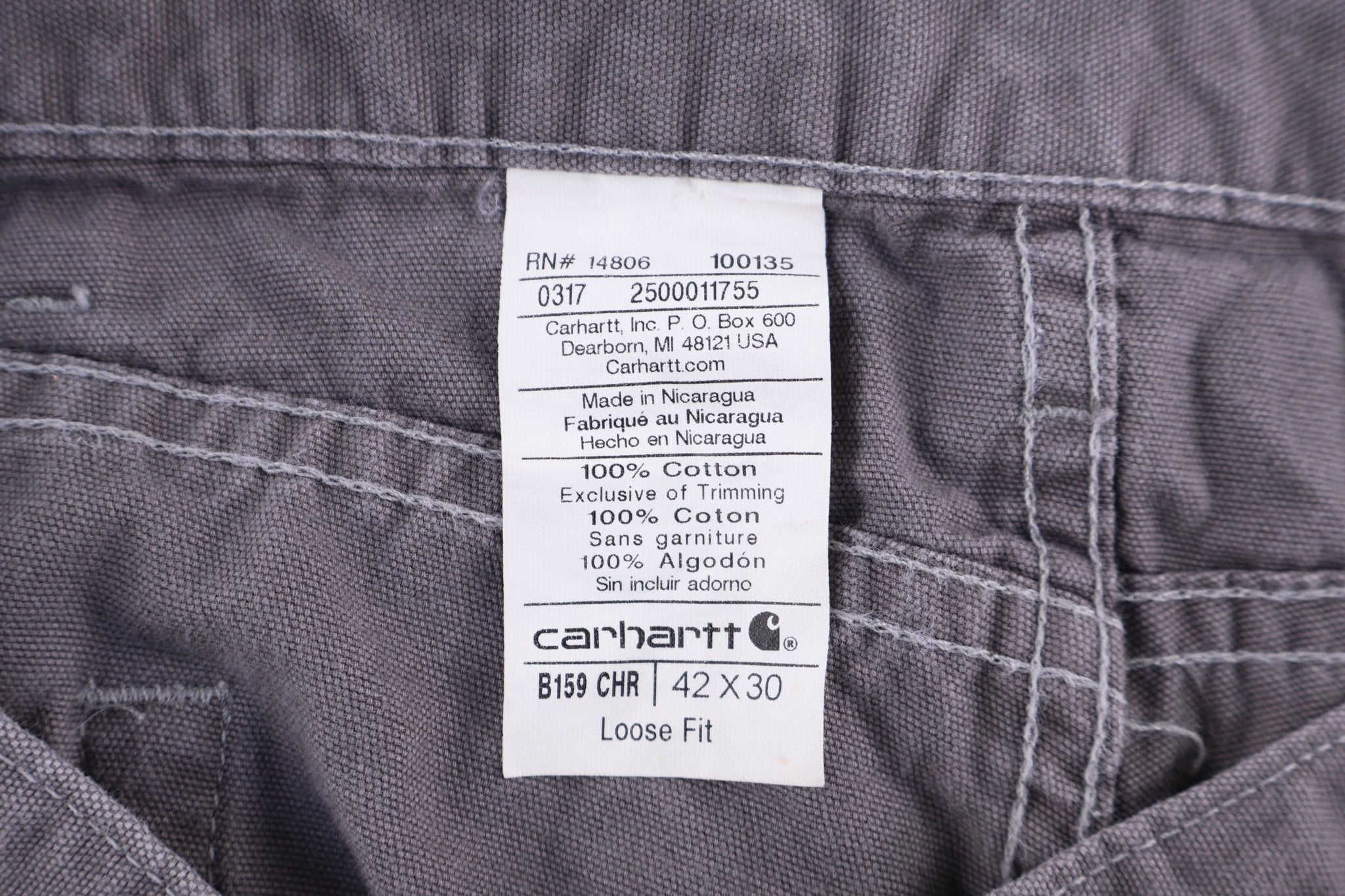 Carhartt Logo Patch Grey Pants - Pants/Shorts - Thrifted Threads