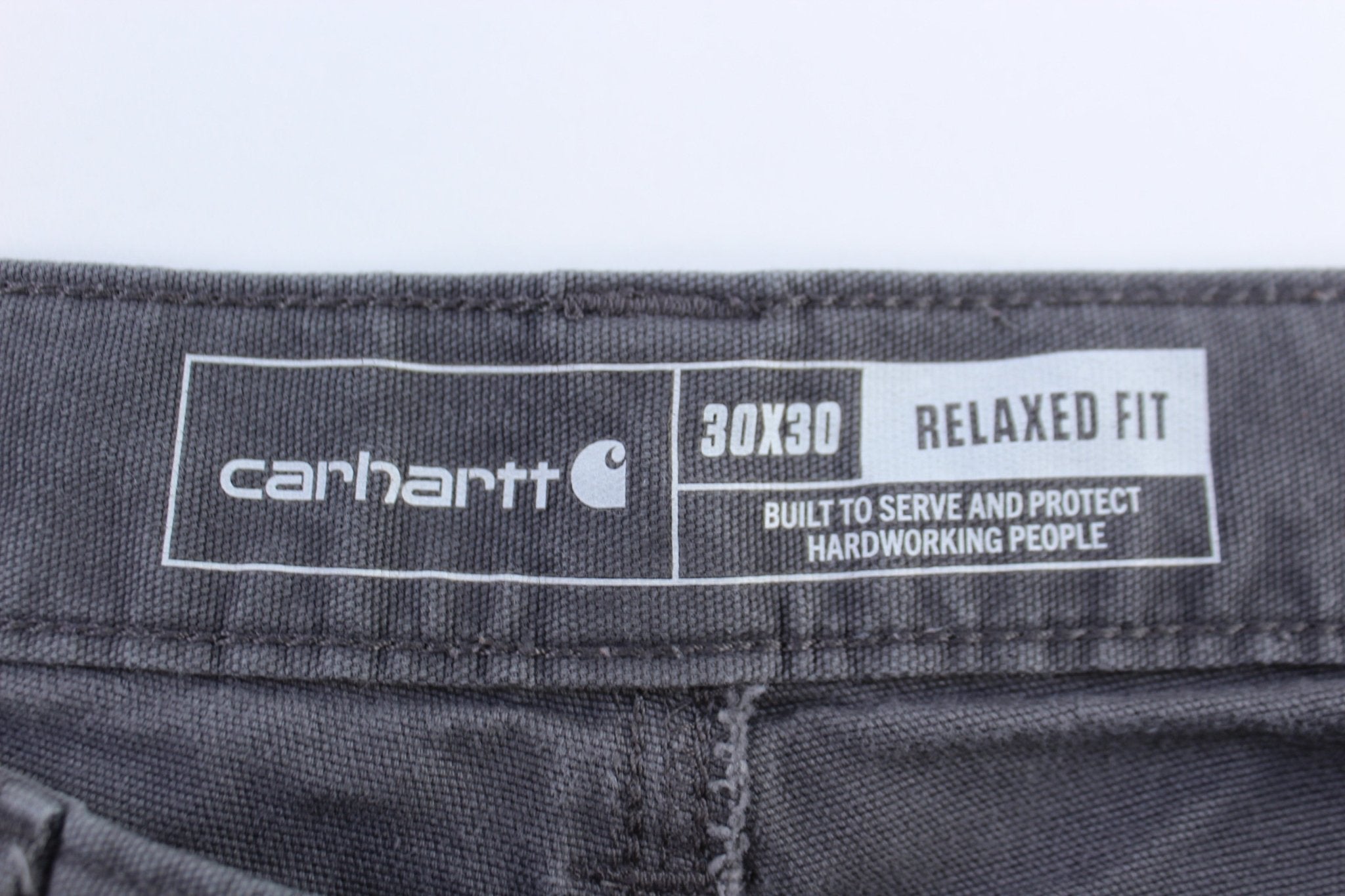 Carhartt Logo Patch Grey Pants - Pants/Shorts - Thrifted Threads