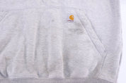 Carhartt Logo Patch Grey Pullover Hoodie - Sweatshirt - Thrifted Threads