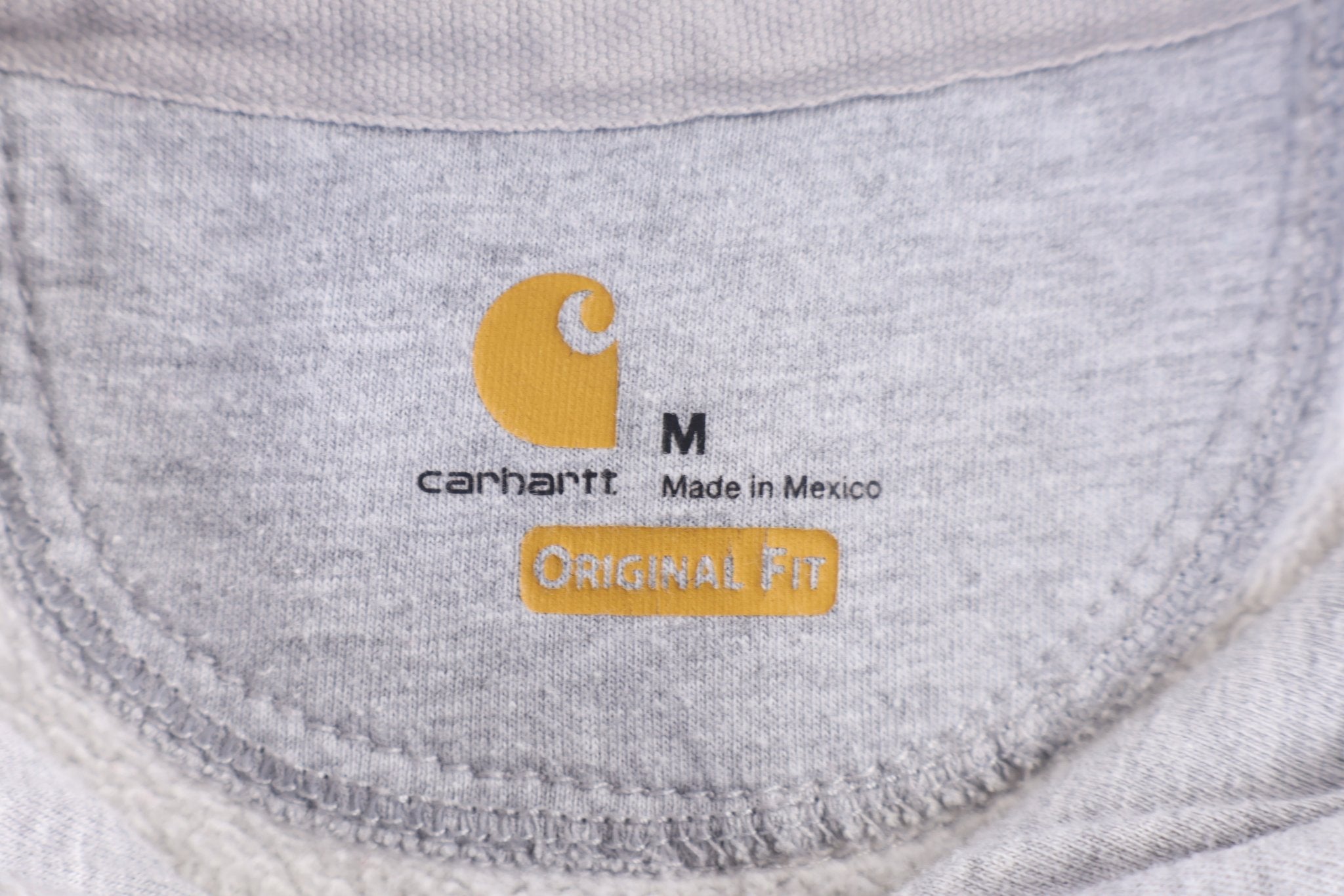 Carhartt Logo Patch Grey Pullover Hoodie - Sweatshirt - Thrifted Threads