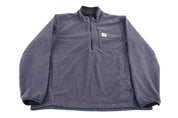 Carhartt Logo Patch Grey Quarter Zip Pullover - Sweater - Thrifted Threads