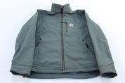 Carhartt Logo Patch Grey Rain Defender Soft Shell Jacket - ThriftedThreads.com
