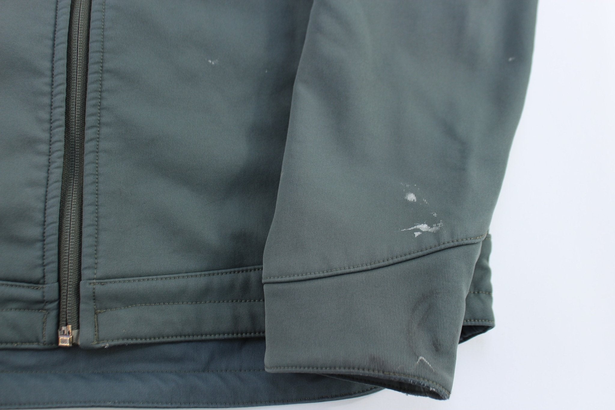 Carhartt Logo Patch Grey Rain Defender Soft Shell Jacket - ThriftedThreads.com