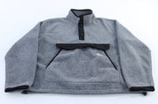 Carhartt Logo Patch Grey Relaxed Fit Fleece Pullover - ThriftedThreads.com