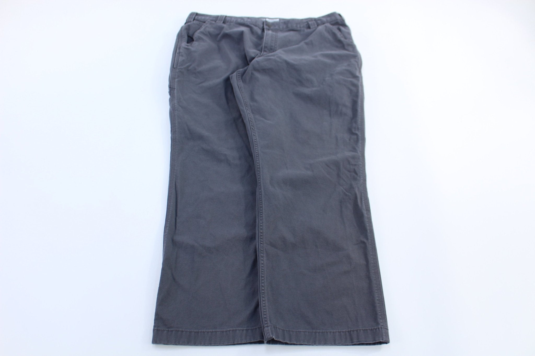 Carhartt Logo Patch Grey Relaxed Fit Pants - ThriftedThreads.com