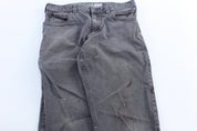 Carhartt Logo Patch Grey Relaxed Fit Pants - ThriftedThreads.com