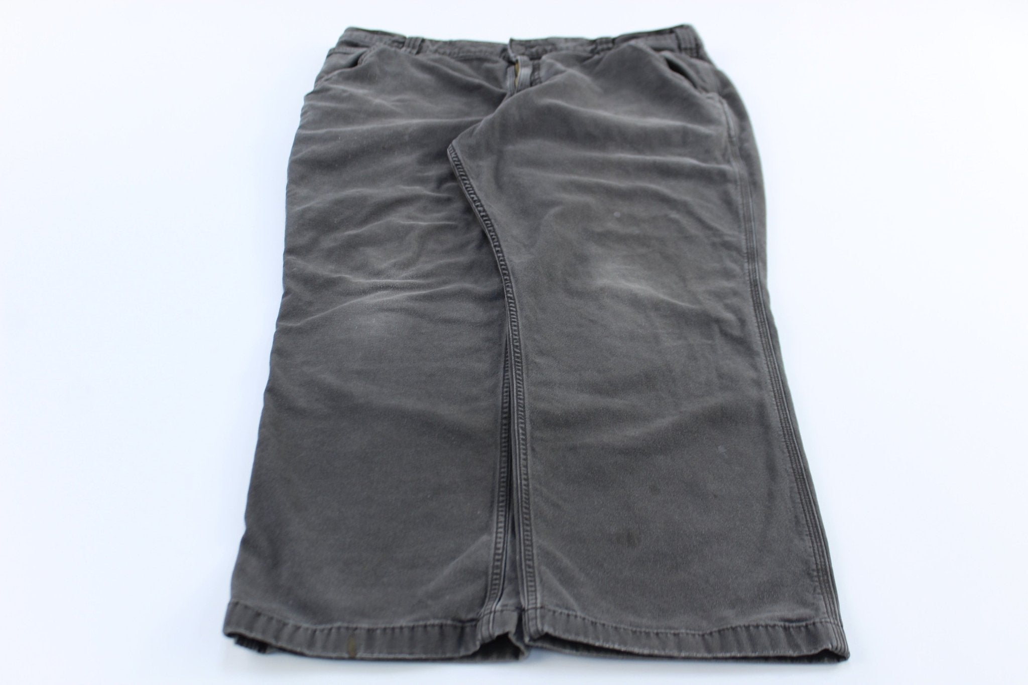 Carhartt Logo Patch Grey Relaxed Fit Pants - ThriftedThreads.com