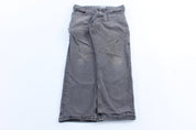 Carhartt Logo Patch Grey Relaxed Fit Pants - ThriftedThreads.com