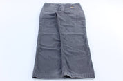 Carhartt Logo Patch Grey Relaxed Fit Pants - ThriftedThreads.com