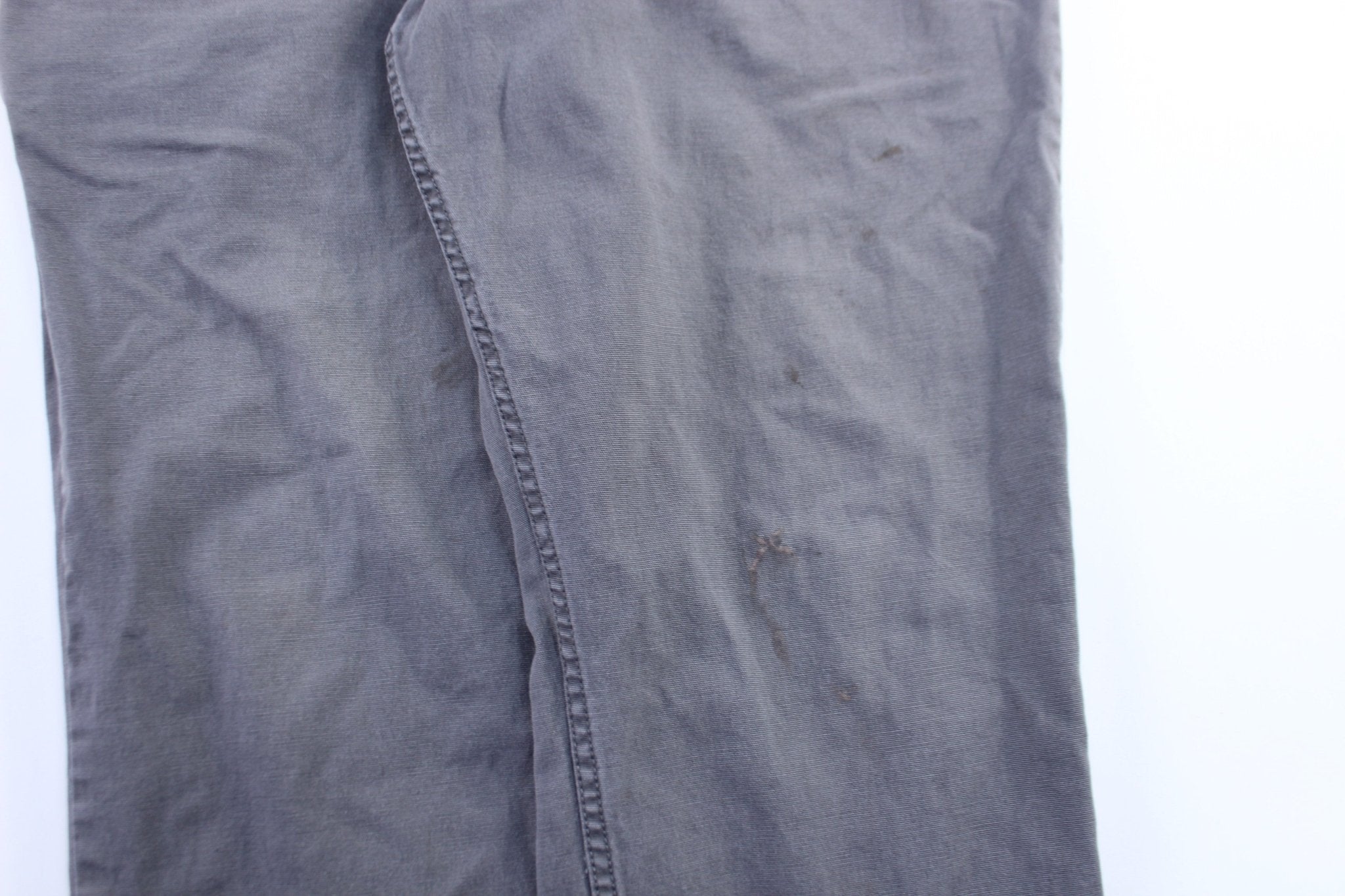 Carhartt Logo Patch Grey Relaxed Fit Pants - ThriftedThreads.com