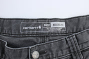 Carhartt Logo Patch Grey Relaxed Fit Pants - ThriftedThreads.com